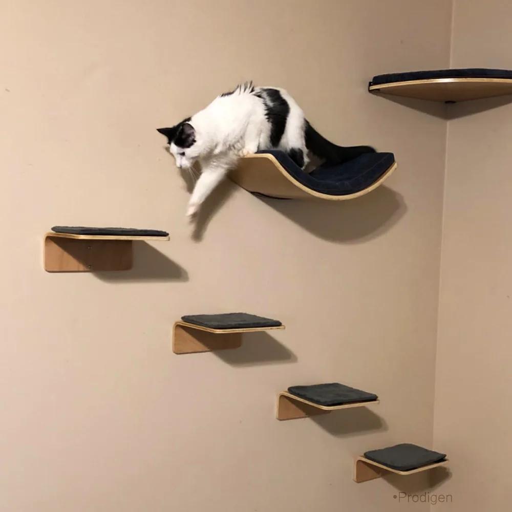 Modular Wood Cat Wall System - alternate view